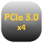 Ikona interfejsu PCIe 3.0 x4 do podłączenia dysków SSD i kart rozszerzeń